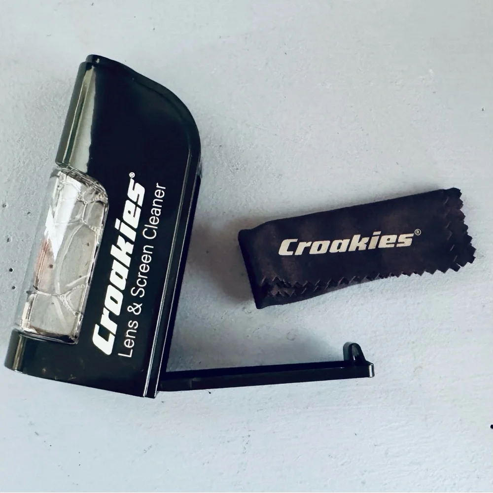 NIB Croakies Original Kids Sport Eyewear Retainer, Lens Cleaner, and Cloth SET